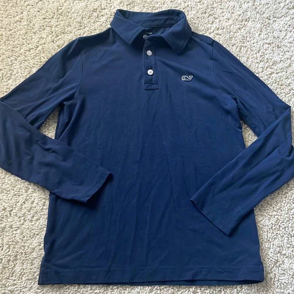 Vineyard Vines EUC navy long sleeve Edgartown polo